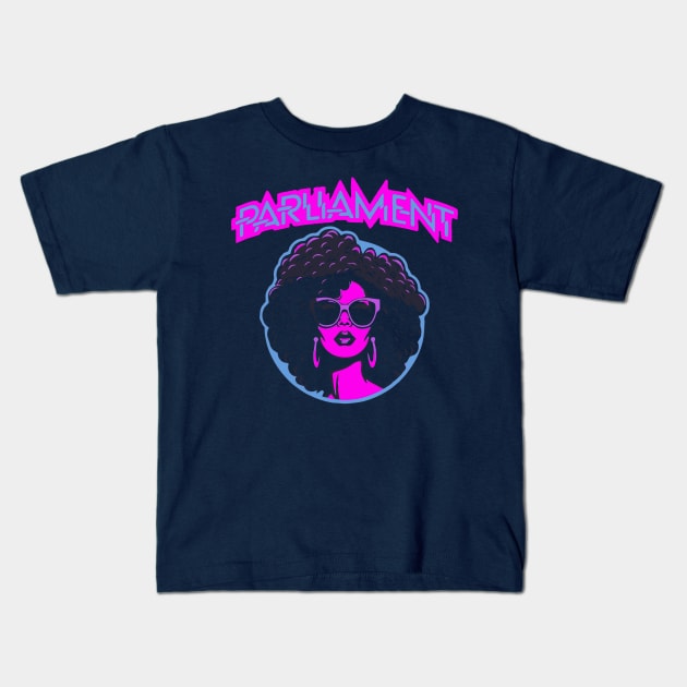 Retro Parliament Funkadelic Retro Afro Rock Music Satire 70's Kids T-Shirt by robotbasecamp